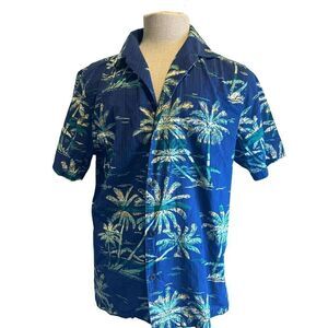 Tommy Bahama Button Down Shirt Collared Long Sleeves & Pockets Sz M Blue Floral